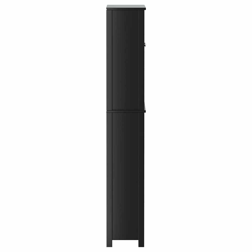 Szafka na pralkę z litego drewna sosnowego czarna 76 x 27 x 164,5 cm
