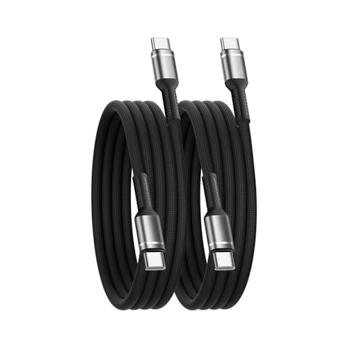 USB C to USB C 2Pack 1M 60W Fast Charging Cable Type C Cable USBC Charge Lead for iPhone 16 15 Pro Max Plus MacBook iPad Pro/Air Samsung Galaxy S24 S23/S22/S21 Ultra Pixel 8 Switch (1M)