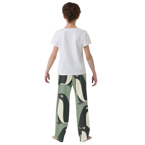 ZZXXB Cute Penguin Boys Long Pants Soft Trousers Elastic Waist Kids Lounge Bottoms with Pockets S-XL3