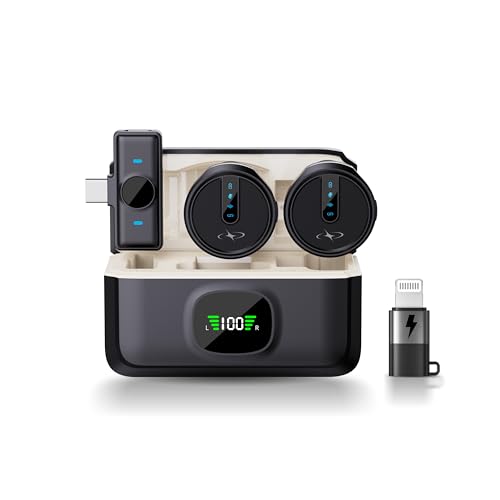 Image of FLYBALL Wireless Mic, for Andriod & iOS, with 3-Level AI ENC, 100m Range, 80H Recording, Reverb Mode, Long Battery Life, 2.4G Mic for YouTube, Interviews, Vlogging, Content Creation SLM 520 VL