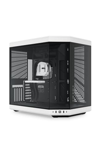 Image of Hyte Y70 Upgraded Modern Aesthetic Dual Chamber Panoramic Tempered Glass Mid-Tower ATX Computer Gaming Case with PCIE 4.0 Riser Cable Included, White (CS-HYTE-Y70-BW)