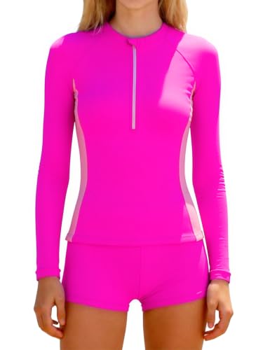 Image of TUONROAD Girls Rash Guard Swimsuit Long Sleeve Padded Bathing Suits 11-16Y
