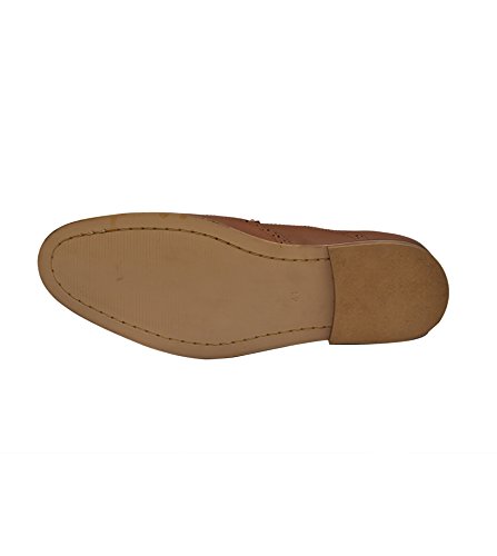 Image of HiREL'S Men Tan Pure Leather Monk Shoes