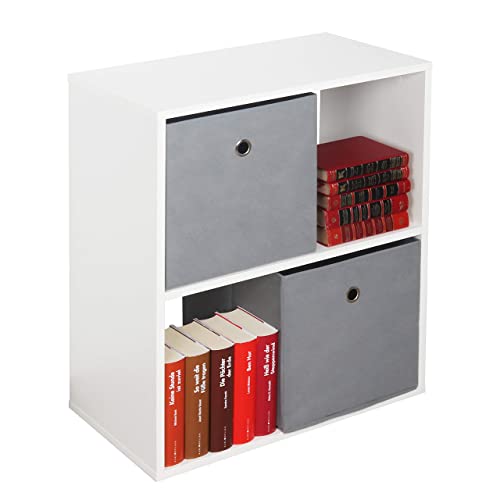 RICOO Étagère de Rangement 71 x 60 x 31 cm WM111-WM Table de Chevet Meuble Chaussures Organisateur Compartiments Ouvert Bois Couleur Blanc Mat