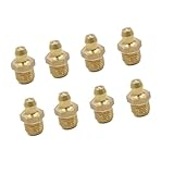 A ABSOPRO Gewindegeradeschmiernippel 1/8 für Motorrad Auto Messing Goldfarben (Set aus 8 Stück)