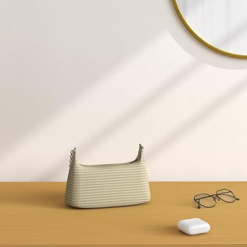 Verdusa Women's Straw Woven Shoulder Bag Tote Handbag Summer Beach Purse Beige one-size