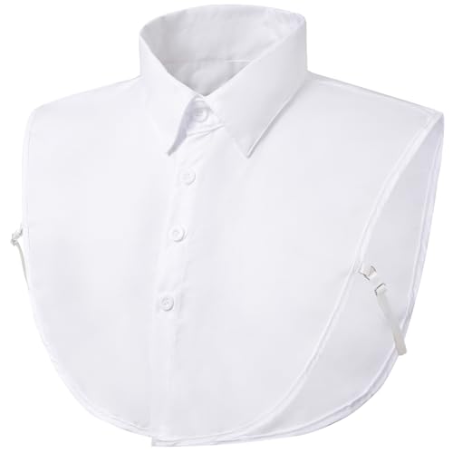 Fake Collar for Women Detachable Dickey Collar Blouse Half Tops Faux Collars for Office Casual Formal Outfits Daily (White)