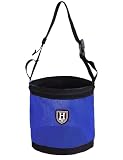 Harrison Howard Horse Muzzle Feed Bag Nylon Mesh Grain Feed Bag with Adjustable Strap Dark Blue Medium