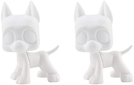 LPS Base, lpsloverqa LPS White Cat and Dog Deer Base Model Pure White Blank Sample Kitten Puppy can Draw Pattern Paint by Yourself Action Figure Toy Kids Gift Pack of 2 (Great dane Base)