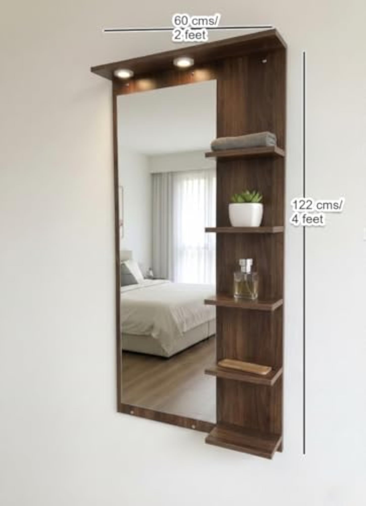Full Length Wall Mounted Dressing Mirror with LED Lights