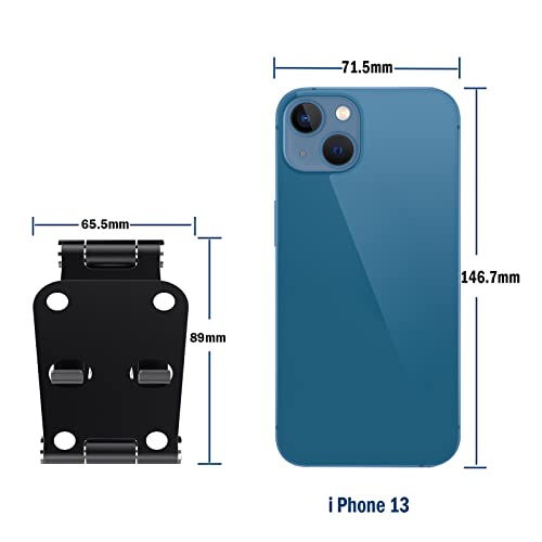 Simpeak Mobiele telefoonhouder, opvouwbare mobiele telefoonstandaard, aluminium telefoonstandaard voor bureau, verstelbaar, compatibel met iPhone, Samsung, Huawei Xiaomi, houder voor mobiele telefoons - Afbeelding 5
