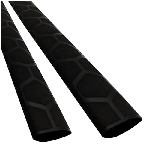 2 Pack Heat Shrink Tubing for Fishing Rods, Honeycomb Pattern Fishing Rod Grip Heat Shrink Wrap (φ25mm, Black) Cover