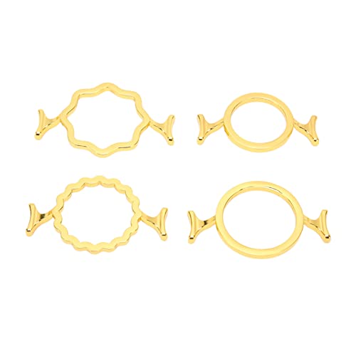 4 PCS Metal Wax Seal Kit with Round Flower Hexagonal Mold Shapes for Wax Seal Stamp,Wax Seal Mat, Wax Seal Mold for Wedding Invitations Envelopes Cards Gifts Wine Wrapping 0.98in 1.18in Stamp