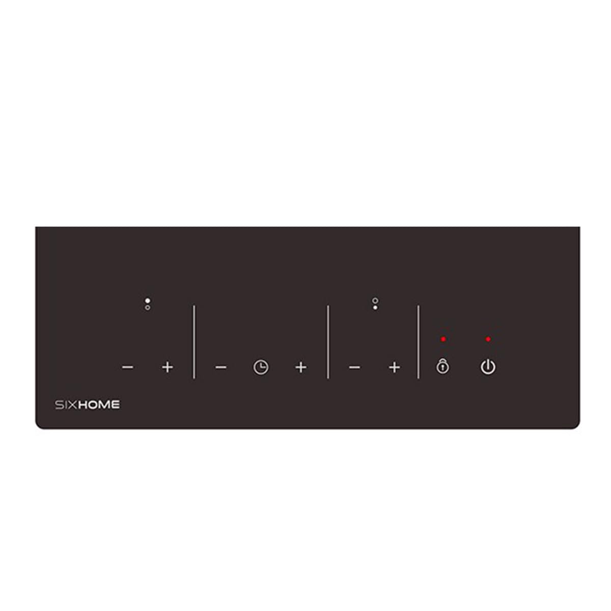 SIXHOME Placa vitrocerámica 30 cm 2 zonas 3000 W, control táctil 9 niveles de potencia, temporizador, bloqueo infantil, diseño compacto negro SXHPV30N — view 3