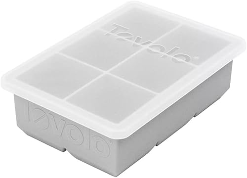 Miniatura 1 de Tovolo Tapa King, XL, whisky y licores de 2 pulgadas, silicona sin BPA, bandeja para cubitos de hielo apta para lavavajillas, individual, gris ostra