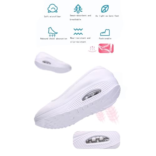 CLSQLXYJZC Women's Slip-On Non-Slip Platform Wedges Orthotic Leather Nursing Shoes, Comfortable Working Air Cushion Nurse Shoes, for Medical Workers, Doctors, Healthcare Providers3