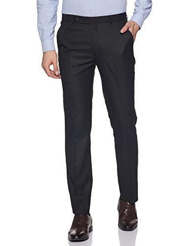Image of Hang & Wear Men's Slim Formal Trousers (HWT895-1-32 Black 32W x 34L