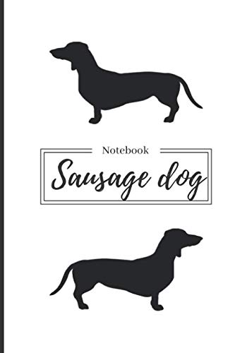 Notebook Sausage dog: Notebook Sausage dog : Black and White Unisex Lined Notebook Journal, Daily planner, Diary 100 pages
