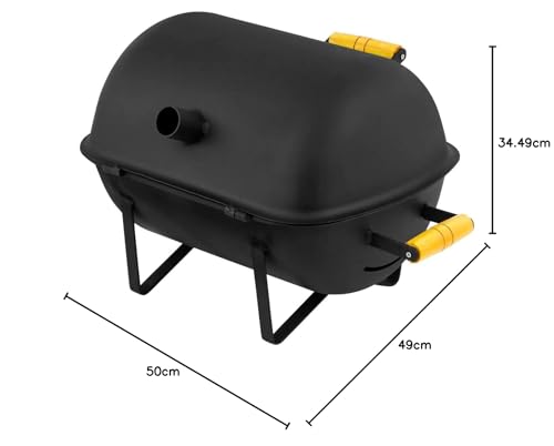 Churrasqueira Portátil de Bancada Defumador Pro Tork Texas Usa Grill Mini Bafo Camping + Grelha