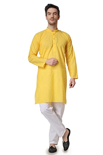 Mens Cotton Lucknowi Chikan Kurta Churidaar