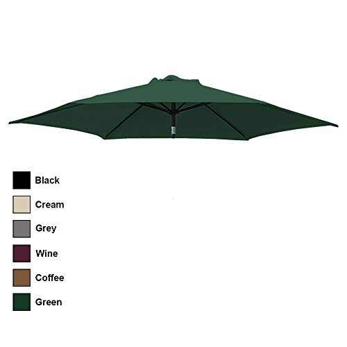 Greenbay Replacement Fabric Garden Parasol Canopy Cover for 2.5m 6 Arm Parasol - Green