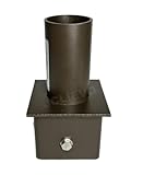 JCLievo Tenon Adapter for 4 inch Square Poles,Inner Fit,2-3/8 inch Pole Top Mount for Slip Fitter Mount,Bronze Light Pole Brackets,Steel Single Vertical Bracket Adapter