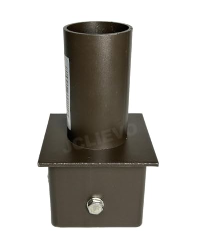 JCLievo Tenon Adapter for 4 inch Square Poles,Inner Fit,2-3/8 inch Pole Top Mount for Slip Fitter Mount,Bronze Light Pole Brackets,Steel Single Vertical Bracket Adapter