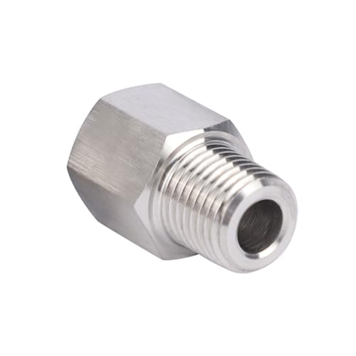 Goldpea Stainless Steel 304 1/2' NPT Female x M18*1.5 Male Thread Adapter Metric Convert NPT Pipe Fiiting 1pc