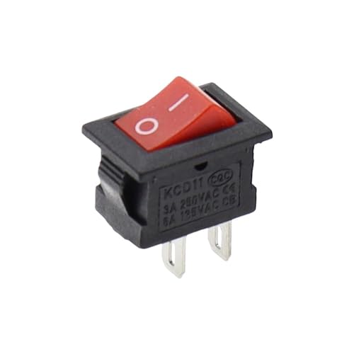 Mini interrupteur à bascule KCD11 10x15mm rouge On-Off 2 broches pour circuits électroniques