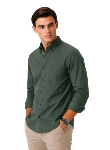 ADRO Men's Green Oxford Cotton Casual Shirt Laurel-Green - Image 5