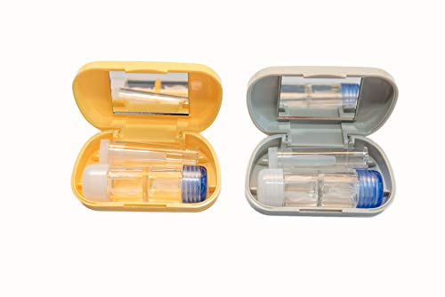 Travel Kit Yellow RGP Hard Contact Lenses Mirror RGP Case & Suction Remover - Thumbnail 2