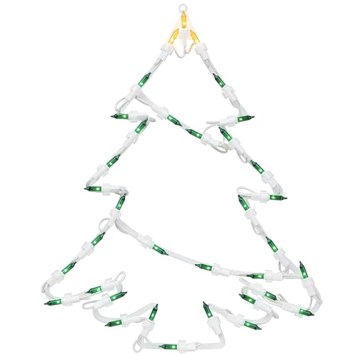 Lighted Christmas Tree Window Silhouette Decoration - 15