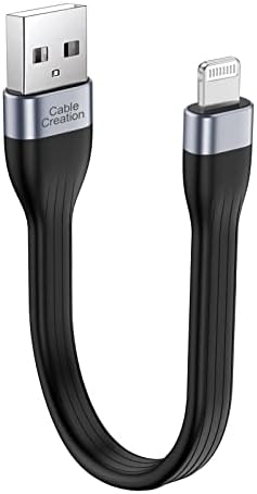 CableCreation [MFi Certified] Short iPhone Charger Cable 0.5FT, USB to Lightning Data Sync Cord, Compatible with iPhone 14/14 Pro, AirPods Pro, iPhone 13/12/ 12 Pro, SE, iPad, iPod, 0.15M TPE