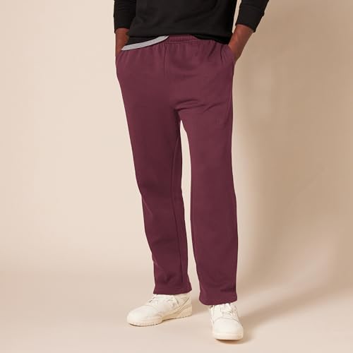 Image of Amazon Essentials Men's Relaxed Straight Leg Fleece Open Bottom Sweatpant (Available in Big & Tall)