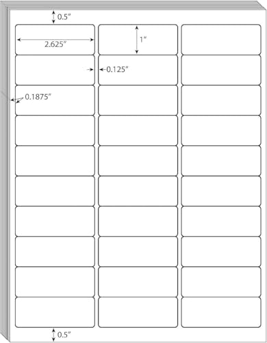 Image of 30 UP Labels 1 inch x2-5 /8 Mailing Shipping Address FBA Label for Laser /Inkjet Printers, White Blank Sticker Name Tags, Printable Address Label (4000 Sheets, 120,000 Labels)