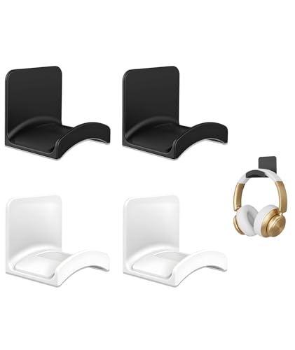xinxingin 4 Pack Headphone Stand for Table, Headphone Holder for Desk, Headphone Hanger, Gaming Accessories, Home Office Organization, No Drilling Required
