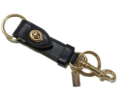 [�R�[�`] ���E���ܕt�� �L�[�z���_�[ Leather Turnlock Valet Key Fob F39865 GDBLK [���s�A���i]
