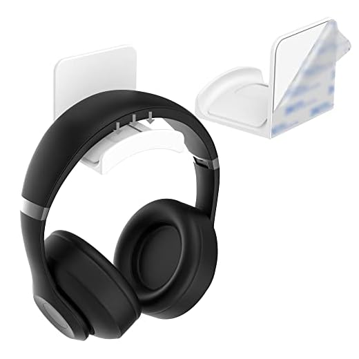 HomeMount Headphone Stand Headset Holder - Adhesive Gaming Headphone Hanger Hook Desk Mount for Most Headphone & Controller (White)
