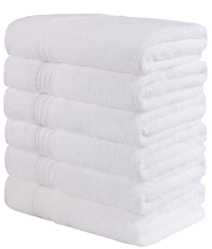 GraceAier Towels Premium White Hand Towels - 6-Pack-100% Combed Ring Spun Cotton, Ultra Soft and Highly Absorbent, Exrta Large Hand Towels 40 x 76 cm, Hotel & Spa Quality Bathroom Towels
