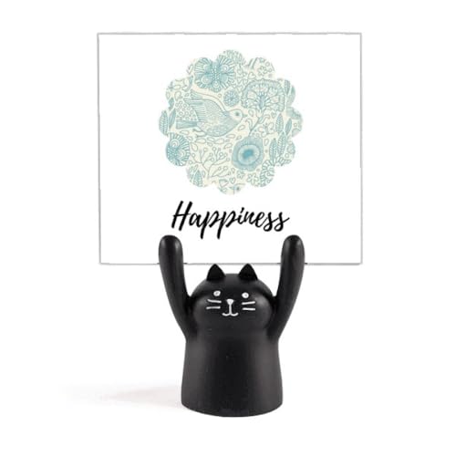 Support de peinture chat noir de haute précision avec gravure oiseau et fleur