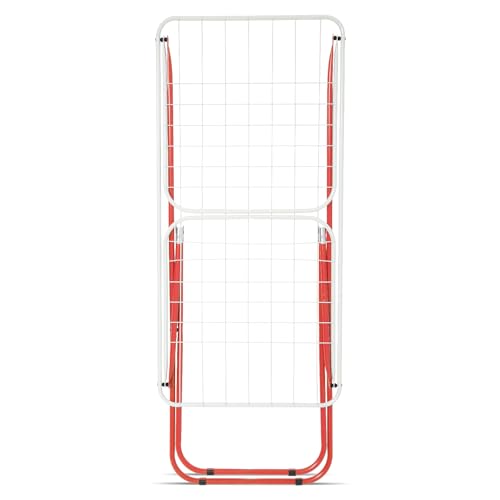 COM-FORT HOUSE Tendedero Acero Modelo Superior Capacidad 18M, Color Rojo, Espacio de Secado Amplio. Sistema de Bloque de alas. Tendedero Plegable y Antideslizante.