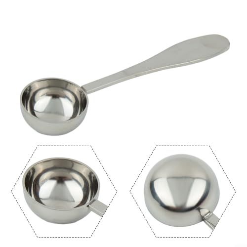 Cuchara medidora de café de acero inoxidable de 10 ml para cocina, apta para lavavajillas, cuchara de mesa para medir té, azúcar, especias y polvo con bordes lisos