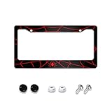 Spider Web License Plate Frame Novelty Personalized Car Tag Holder 2 Holes Aluminum License Plate Co