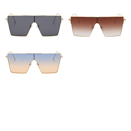 Lunettes de soleil femmes à grand cadre carré pour protection UV400 - 3