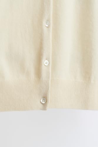 Image of JENNIE LIU Women's 100% Cashmere Button Front Long Sleeve Crewneck Cardigan Sweater
