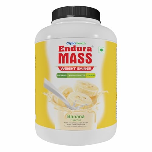 Image of Endura Mass Weight Gainer 3000 g Banana Flavour | Unique blend of 3 sources of protein, carbs, vitamins & essential minerals | Ideal for Children above 10 years, men, women & athletes.