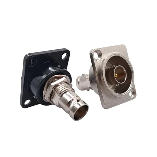 Conector BNC doble contra interferencias, adaptador de chasis tipo D hembra 4