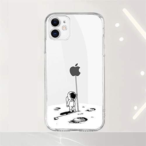 Bakicey Coque de protection pour iPhone 12 Mini - Transparent - Motif : Astronaute - Résistante aux chocs - En silicone souple - Anti-rayures - En TPU - Pour iPhone 12 Mini, B