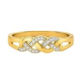 Phoenixjewel 14K Gold Plated Infinity Cross Knot Ring for Women Sparkling Cubic Zirconia Elegant Braided Eternity Ring for Wedding Anniversary 925 Sterling Silver Handmade Customized Jewelry