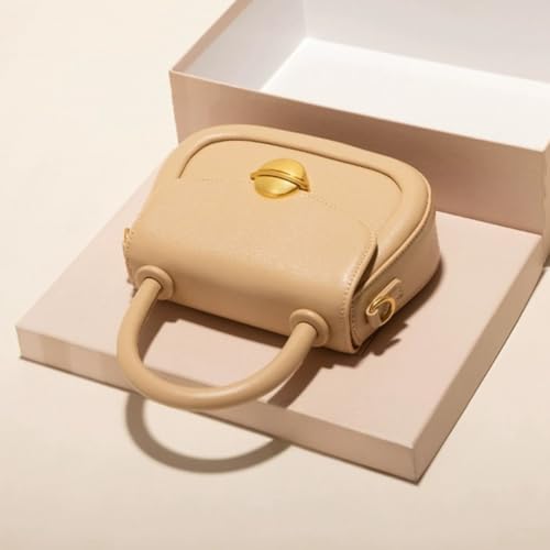 Shoulder Bags & Top Handle Handbags Women Purses Vintage Satchel Ladies Pastel Color Mini Crossbody Bags (Apricot)4